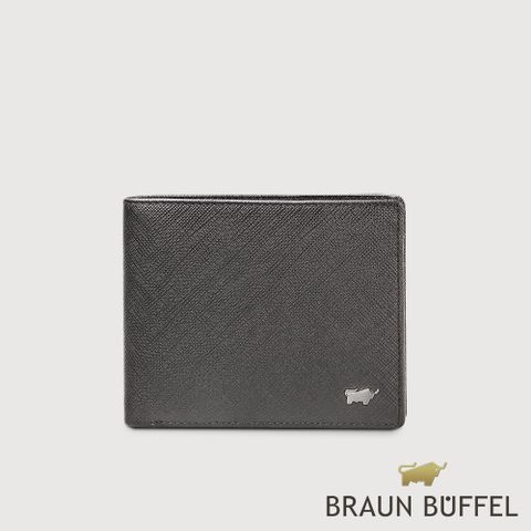 BRAUN BUFFEL 德國小金牛 台灣總代理 尚恩A 8卡皮夾-黑色/BF354-313-BK