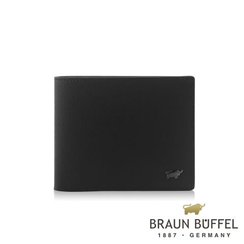 【BRAUN BUFFEL 德國小金牛】台灣總代理 默瑟-II 8卡皮夾-黑色/BF384-313-BK