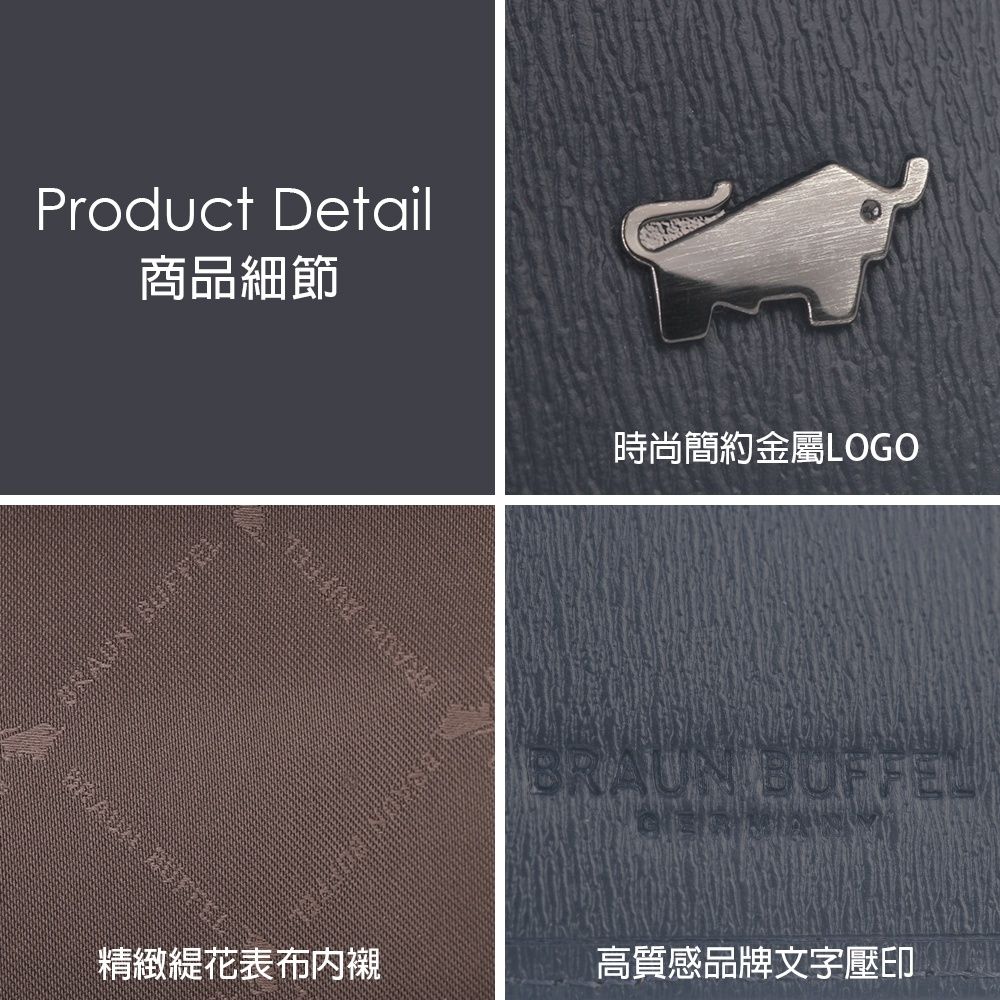 BRAUN BUFFEL 德國小金牛 台灣總代理 默瑟-II 5卡透明窗皮夾-印度藍/BF384-316-II