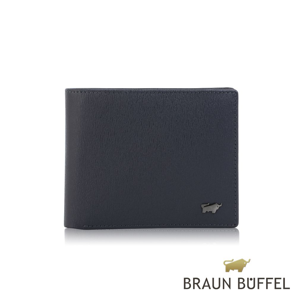 BRAUN BUFFEL 德國小金牛 台灣總代理 默瑟-II 5卡透明窗皮夾-印度藍/BF384-316-II