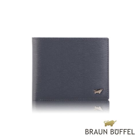 BRAUN BUFFEL 德國小金牛 台灣總代理 波索 12卡中間翻透明窗皮夾-藍色/BF386-317-NY