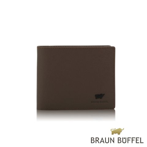 BRAUN BUFFEL 德國小金牛 台灣總代理 艾康 4卡零錢袋皮夾-咖啡色/BF366-315-BR