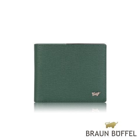 BRAUN BUFFEL 德國小金牛 台灣總代理 瓦拉頓 5卡透明窗皮夾-深綠色/BF397-316-TG