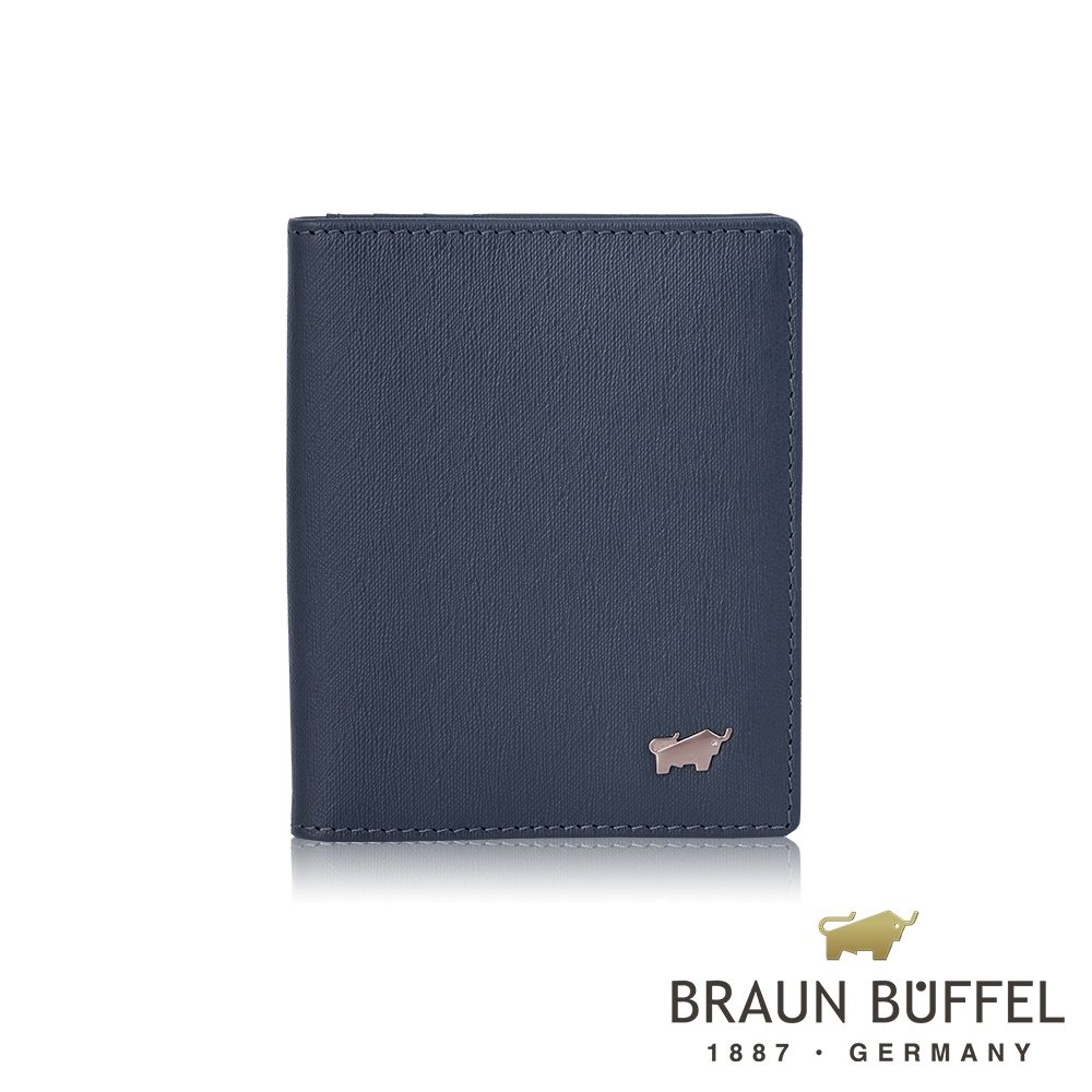 BRAUN BUFFEL 德國小金牛 台灣總代理 HOMME-M 10卡名片夾-深藍色/BF306-401-MAR