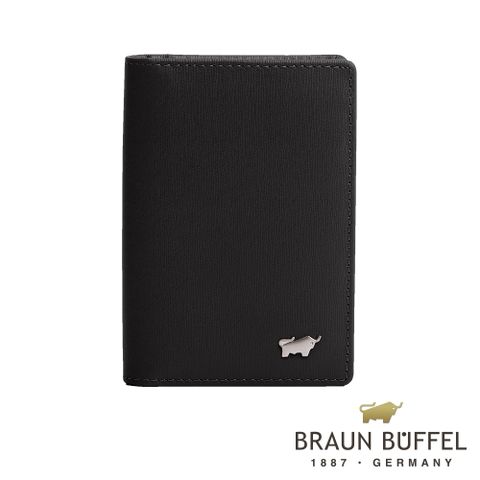 BRAUN BUFFEL 德國小金牛 台灣總代理 HOMME-M 4卡名片夾-黑色/BF306-402-BK