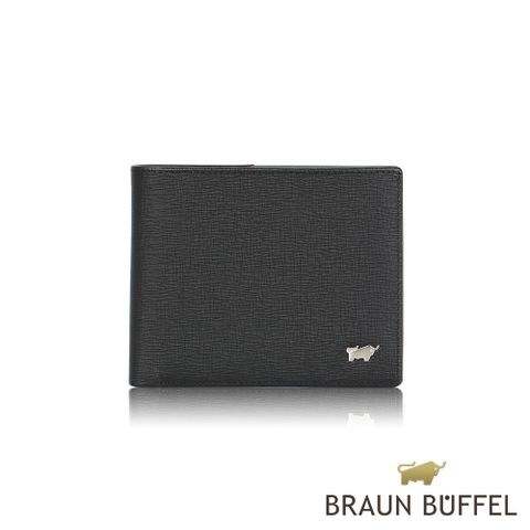 BRAUN BUFFEL 德國小金牛 台灣總代理 瓦拉頓 8卡男夾-黑色/BF397-313-BK