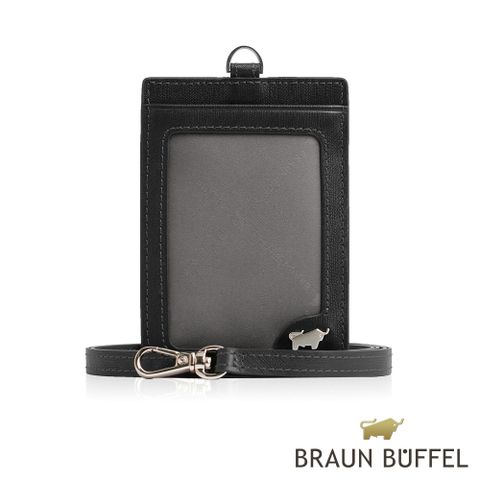 BRAUN BUFFEL 德國小金牛 台灣總代理 HOMME-M 壓紋證件夾-黑色/BF306-600-BK