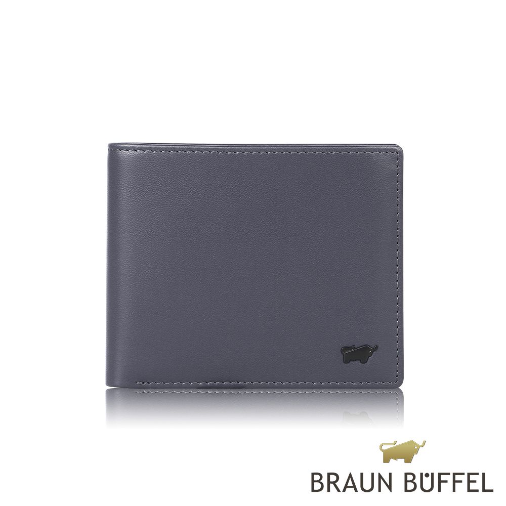 BRAUN BUFFEL 德國小金牛 台灣總代理 路西奧 4卡零錢袋皮夾-深藍色/BF399-315-DB