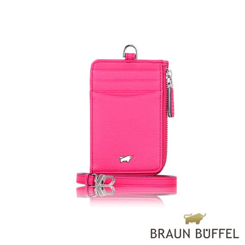 BRAUN BUFFEL 德國小金牛 台灣總代理 海娜 證件夾-桃紅色/BF808-170-FU