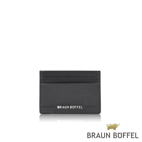 BRAUN BUFFEL 德國小金牛 台灣總代理 格瑞克D 5卡卡夾-黑色/BF513-151-BK