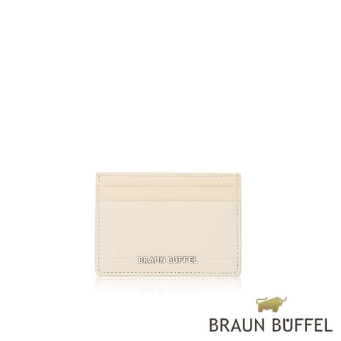 BRAUN BUFFEL 德國小金牛 台灣總代理 格瑞克D 5卡卡夾-粉筆白/BF513-151-CK