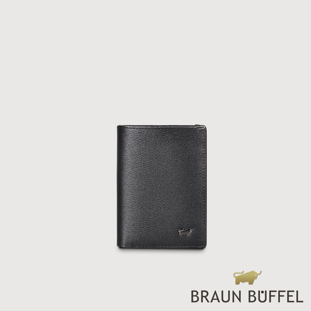 BRAUN BUFFEL 德國小金牛 台灣總代理 波索-A 名片夾-黑色/BF519-141-BK