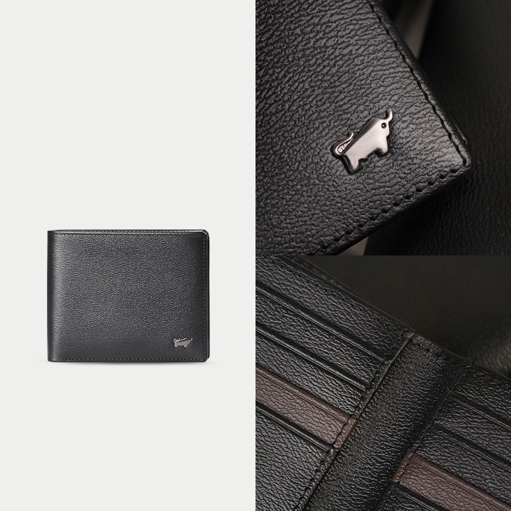 BRAUN BUFFEL 德國小金牛 台灣總代理 波索-A 5卡透明窗皮夾-黑色/BF519-316-BK