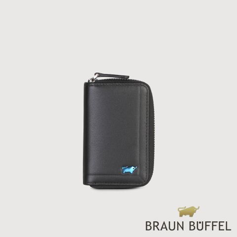 BRAUN BUFFEL 德國小金牛 台灣總代理 戴普 拉鏈鎖包-黑色/BF521-105-BK