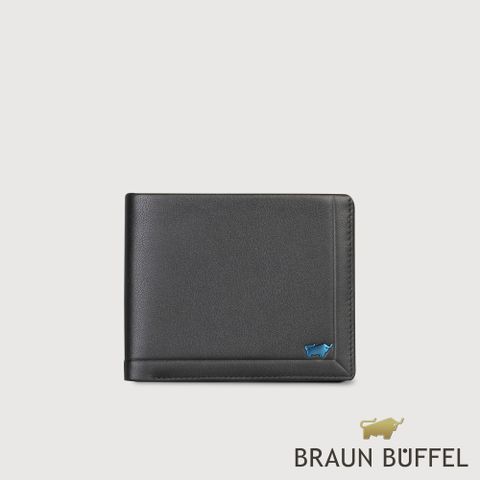 BRAUN BUFFEL 德國小金牛 台灣總代理 戴普 8卡男夾-黑色/BF521-313-BK