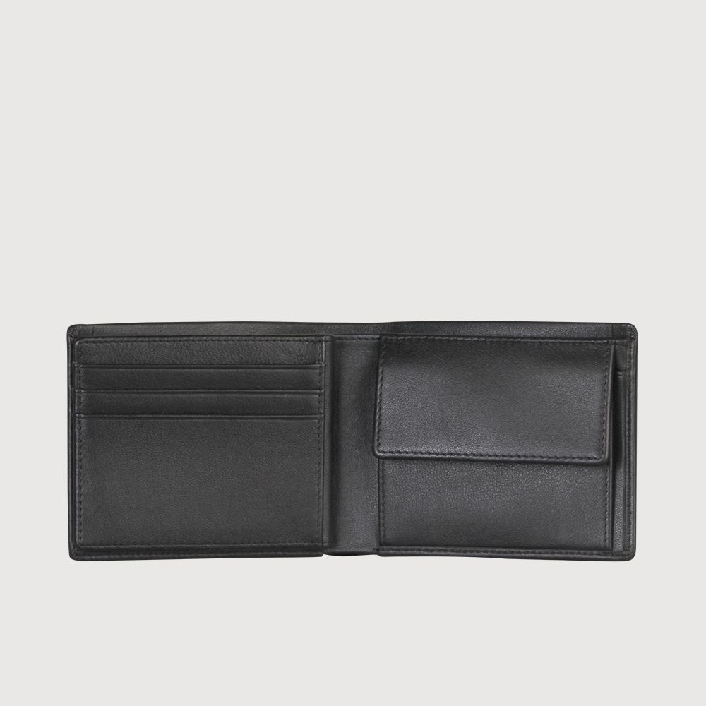 BRAUN BUFFEL 德國小金牛 台灣總代理 戴普 8卡中間翻零錢袋短夾-黑色/BF521-318-BK