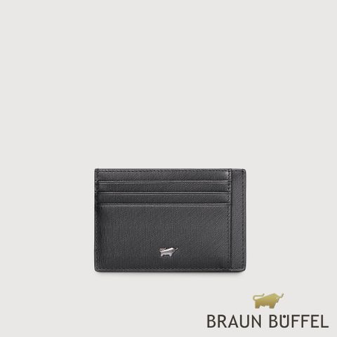 BRAUN BUFFEL 德國小金牛 台灣總代理 紐瓦斯 6卡卡夾-黑色/BF534-151-BK