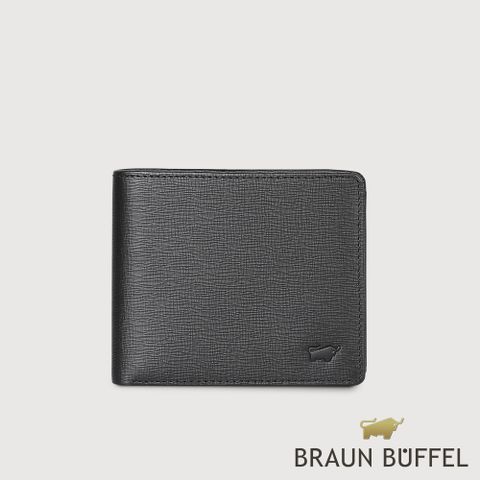 BRAUN BUFFEL 德國小金牛 台灣總代理 羅格-A 8卡男夾-黑色/BF538-313-BK