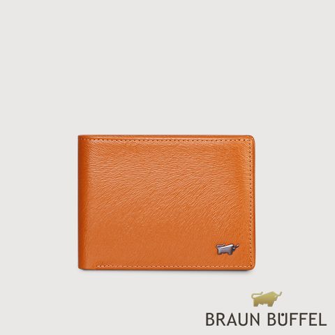 BRAUN BUFFEL 德國小金牛 台灣總代理 防盜-2 6卡男夾-杏仁巧克力色/BF539-312-SAL