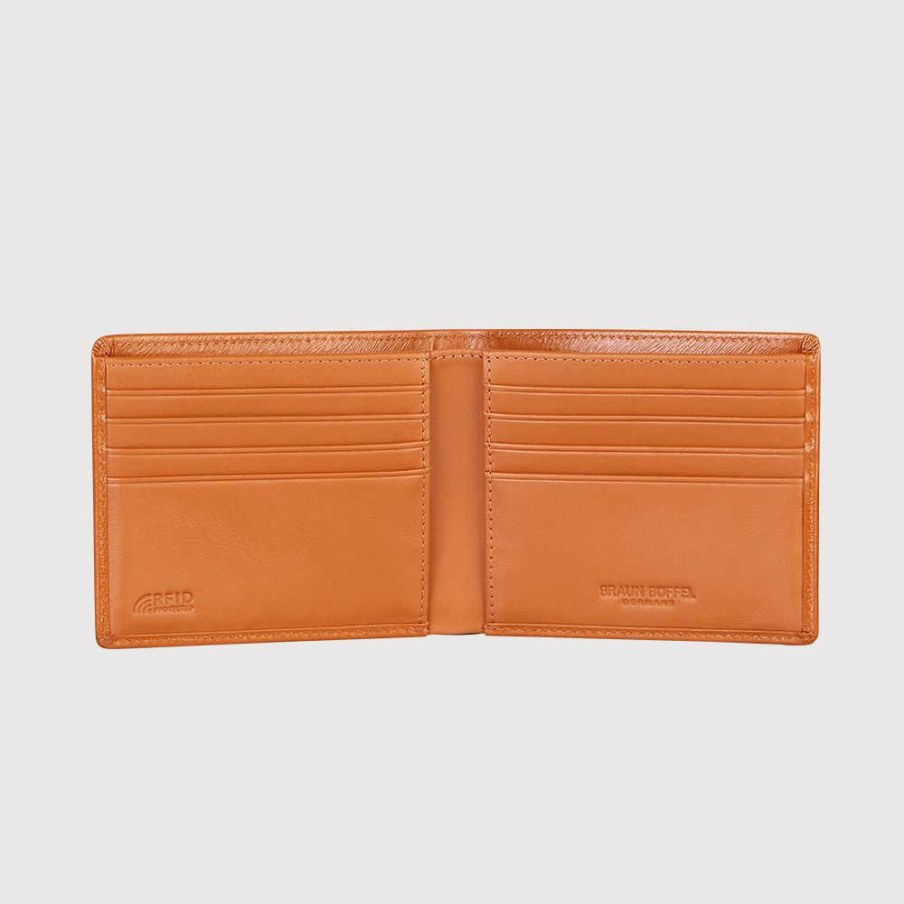 BRAUN BUFFEL 德國小金牛 台灣總代理 防盜-2 8卡男夾-杏仁巧克力色/BF539-313-SAL