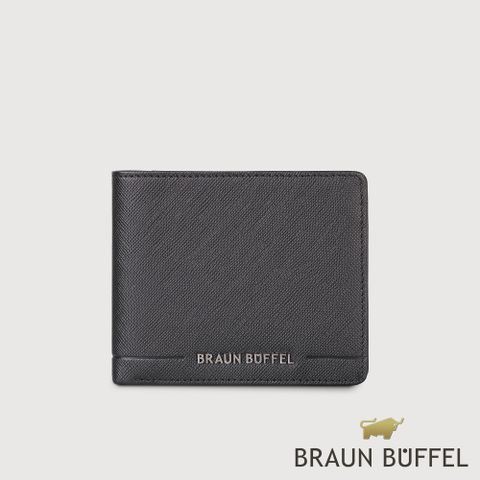 BRAUN BUFFEL 德國小金牛 台灣總代理 格瑞克D 8卡男夾-黑色/BF513-313-BK