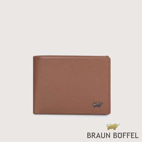 BRAUN BUFFEL 德國小金牛 台灣總代理  至尊 6卡男夾-深棕色/BF536-312-SI