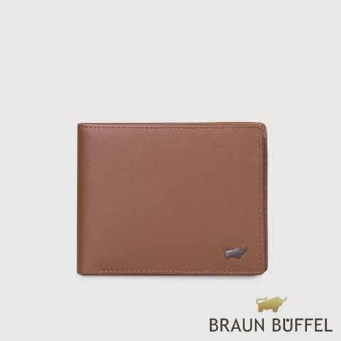 BRAUN BUFFEL 德國小金牛 台灣總代理 至尊 8卡男夾-深棕色/BF536-313-SI