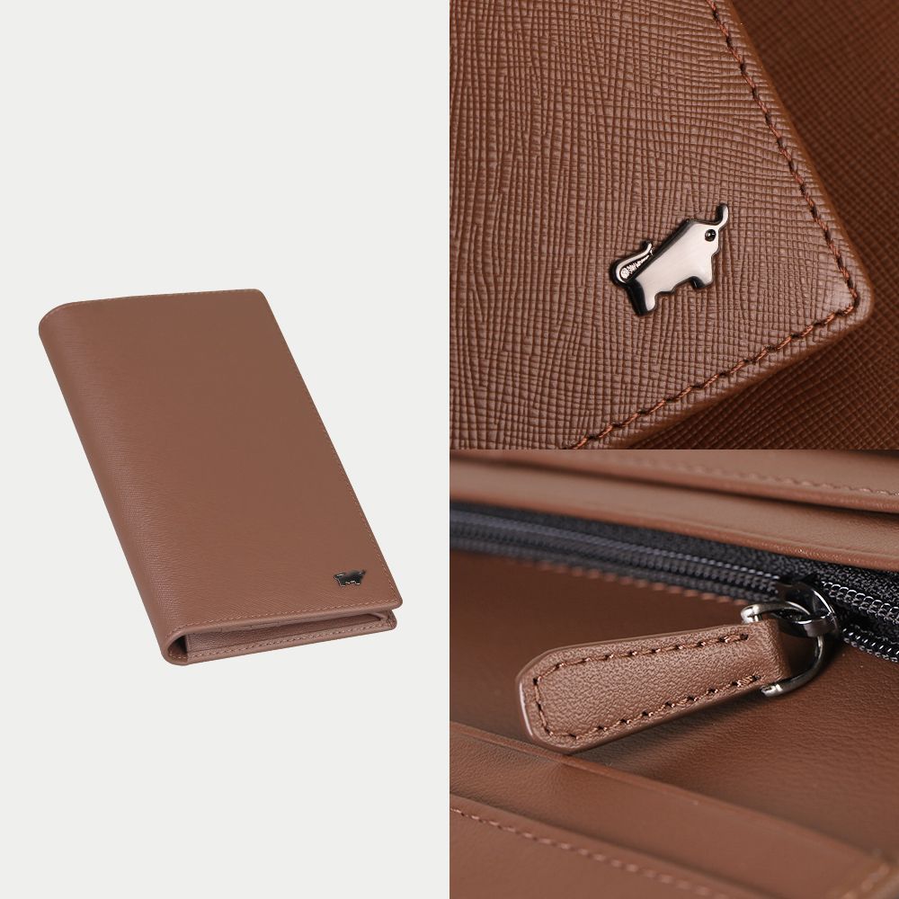 BRAUN BUFFEL 德國小金牛 台灣總代理 至尊 17卡長夾-深棕色/BF536-631-SI