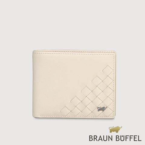 BRAUN BUFFEL 德國小金牛 台灣總代理 墨菲斯 8卡男夾-粉筆白/BF524-313-CK