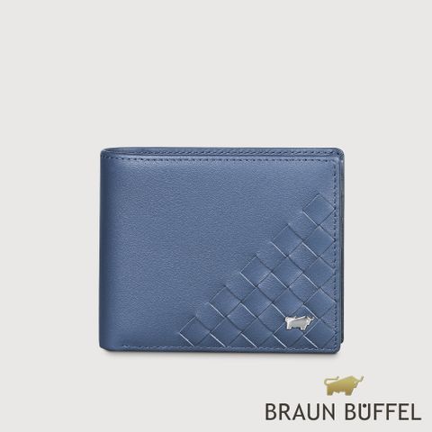 BRAUN BUFFEL 德國小金牛 台灣總代理 墨菲斯 4卡零錢袋短夾-復古藍/BF524-315-VBL