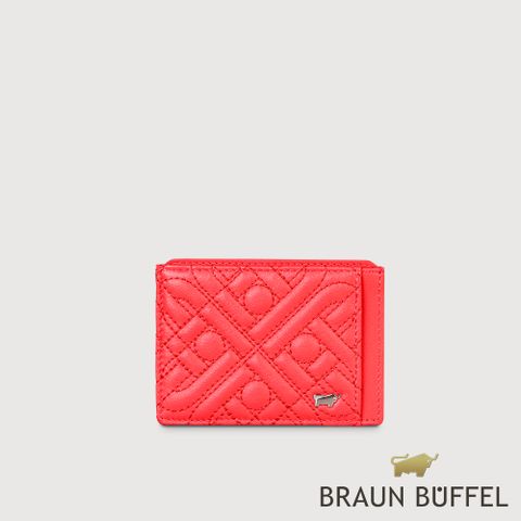 BRAUN BUFFEL 德國小金牛 台灣總代理 洛克 3卡卡夾-光輝紅/BF527-151-RR