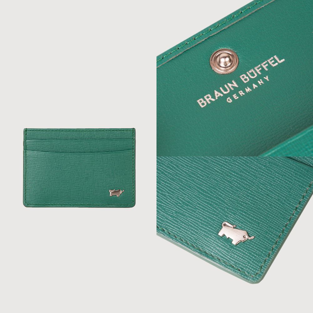 BRAUN BUFFEL 德國小金牛 台灣總代理 卑爾根 零錢袋卡夾-孔雀石綠/BF528-154-MC