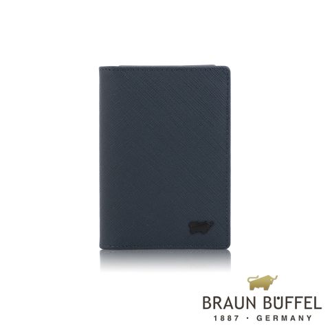 BRAUN BUFFEL 德國小金牛 台灣總代理 洛菲諾P-II 厚型名片夾-藍色/BF347-402-NY