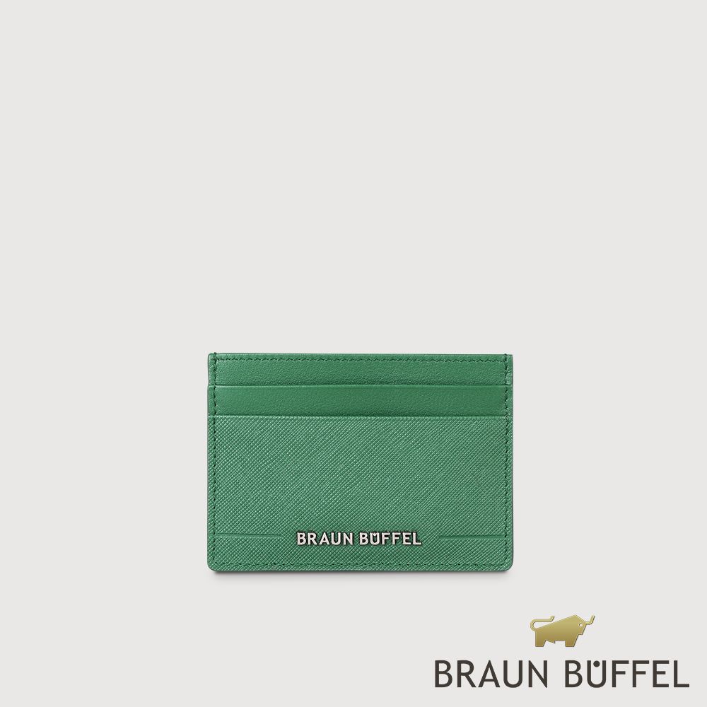 BRAUN BUFFEL 德國小金牛 台灣總代理 格瑞克D 5卡卡夾-孔雀石綠/BF513-151-MC