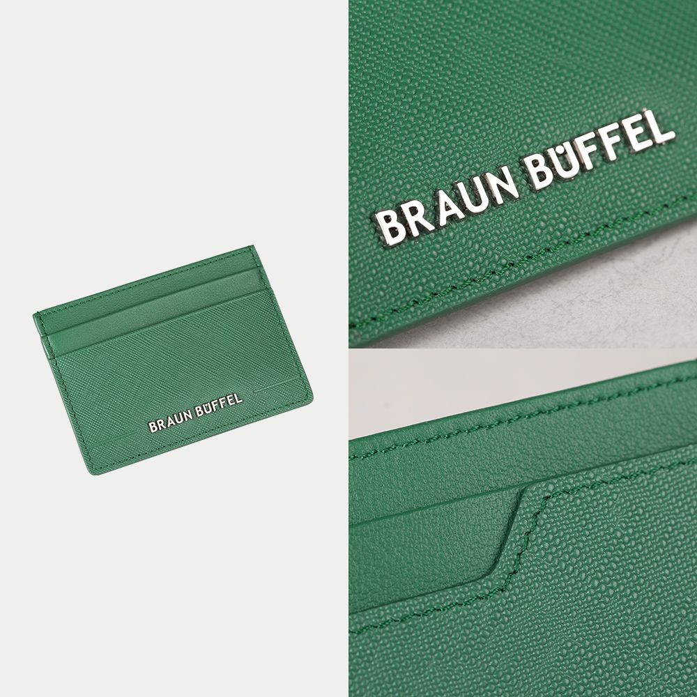 BRAUN BUFFEL 德國小金牛 台灣總代理 格瑞克D 5卡卡夾-孔雀石綠/BF513-151-MC