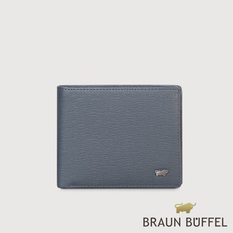 BRAUN BUFFEL 德國小金牛 台灣總代理 瓦拉頓-TW 4卡零錢袋短夾-深藍色/BF537-315-MAR