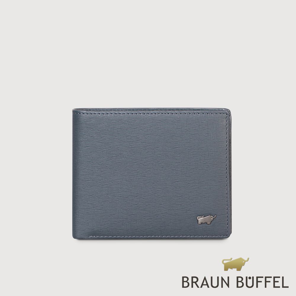 BRAUN BUFFEL 德國小金牛 台灣總代理 瓦拉頓-TW 5卡透明窗皮夾-深藍色/BF537-316-MAR