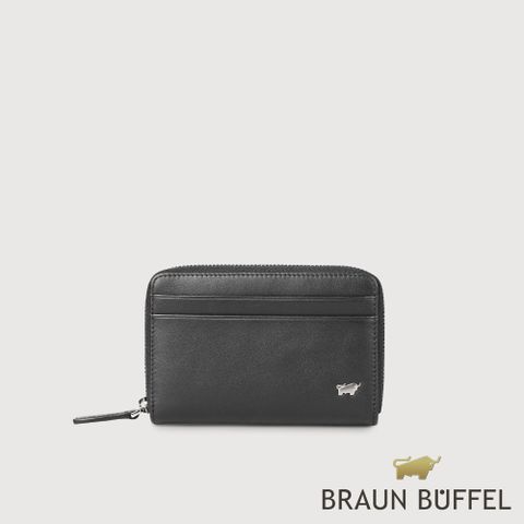 BRAUN BUFFEL 德國小金牛 台灣總代理 布爾斯 零錢包-黑色/BF532-163-BK