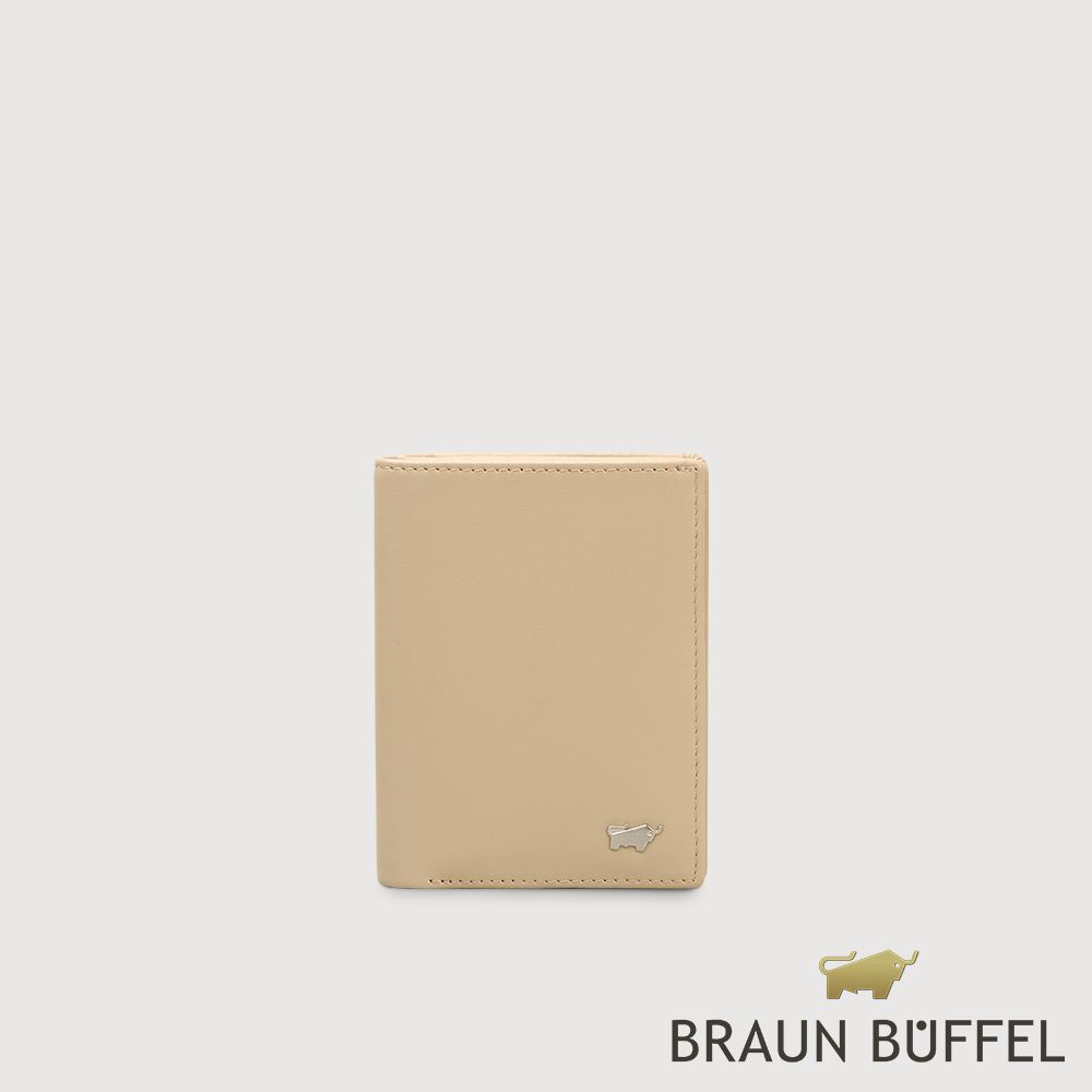 BRAUN BUFFEL 德國小金牛 台灣總代理 布爾斯 名片夾-灰駝色/BF532-141-CN