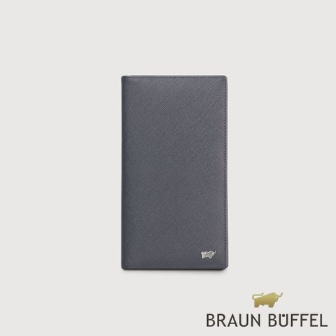 BRAUN BUFFEL 德國小金牛 台灣總代理 尚恩-A 17卡兩折長夾-藍色/BF354-631-NY