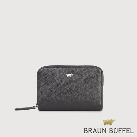 BRAUN BUFFEL 德國小金牛 台灣總代理 尚恩-A 零錢包-黑色/BF354-161A-BK