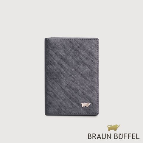 BRAUN BUFFEL 德國小金牛 台灣總代理 尚恩-A 厚型名片夾-藍色/BF354-402-NY