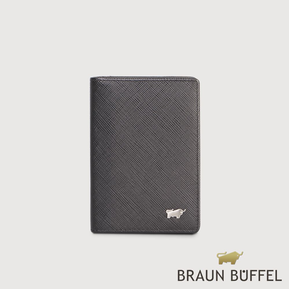 BRAUN BUFFEL 德國小金牛 台灣總代理 尚恩-A 厚型名片夾-黑色/BF354-402-BK