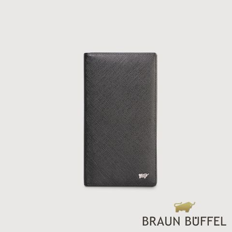 BRAUN BUFFEL 德國小金牛 台灣總代理 尚恩-A 17卡兩折長夾-黑色/BF354-631-BK