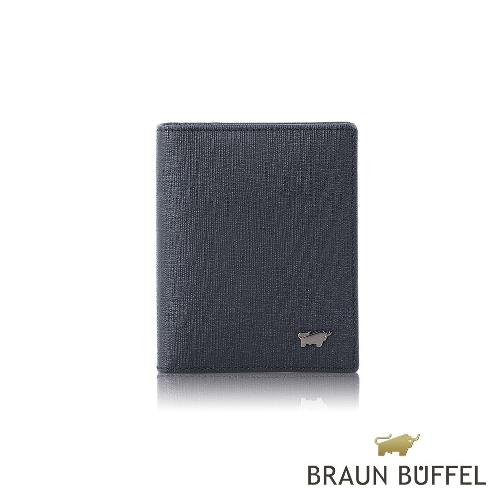 BRAUN BUFFEL 德國小金牛 台灣總代理 戰神 薄型名片夾-藍色/BF378-120-NY