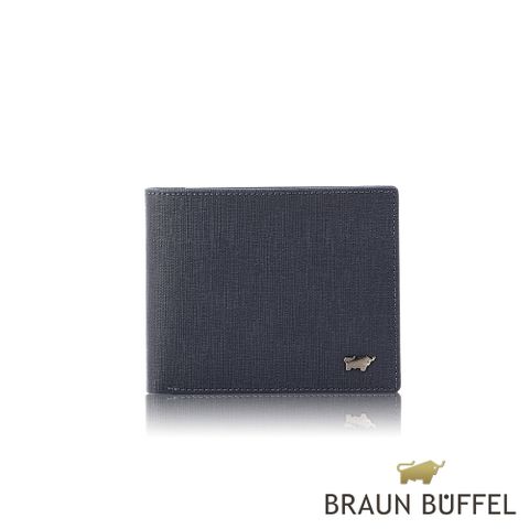 BRAUN BUFFEL 德國小金牛 台灣總代理 戰神 5卡透明窗皮夾-藍色/BF378-316-NY