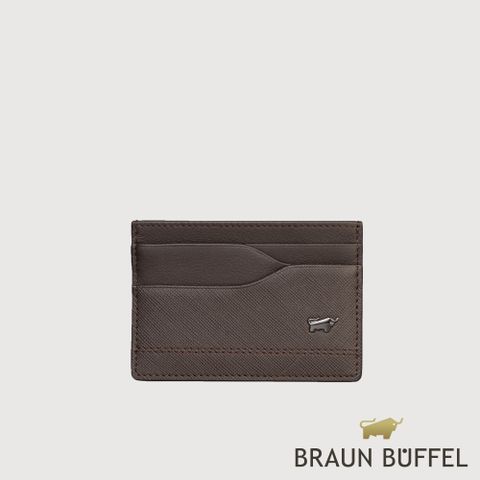 BRAUN BUFFEL 德國小金牛 台灣總代理 巴雷特 6卡卡夾-咖啡色/BF546-151-GCO