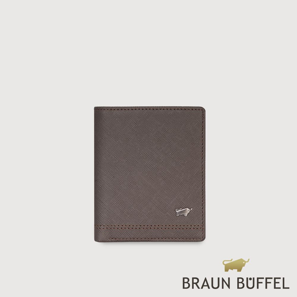 BRAUN BUFFEL 德國小金牛 台灣總代理 巴雷特 6卡名片夾-咖啡色/BF546-306-GCO