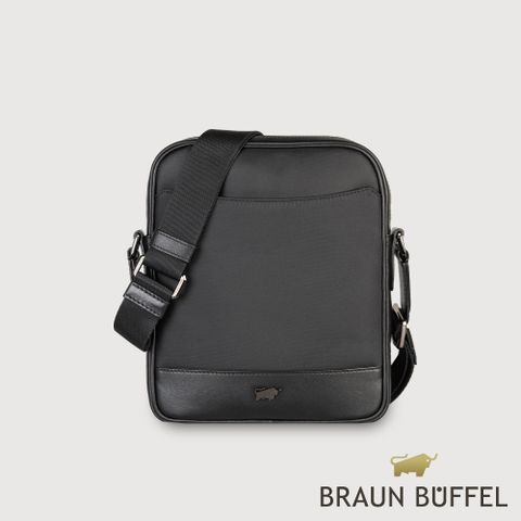 【BRAUN BUFFEL 德國小金牛】台灣總代理  湯姆 直式斜背包-黑色/BF542-17-BK