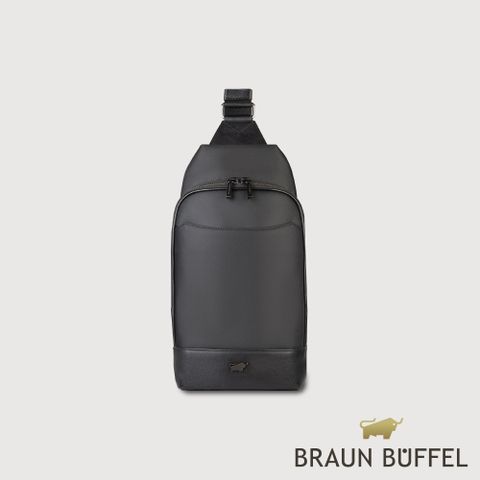 BRAUN BUFFEL 德國小金牛 台灣總代理 湯姆 胸包-黑色/BF542-TW22-BK